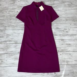 Trina Turk Purple Short Sleeve Keyhole Dress 2